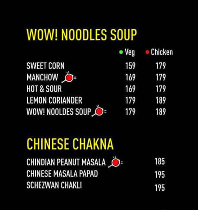 Wow! Momo menu