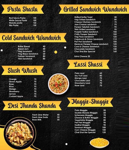 Menu at Chai Shai bar Ludiyana, Ludhiana