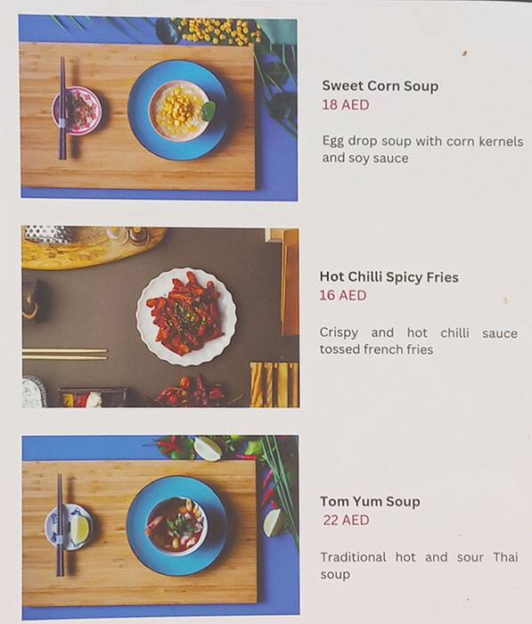 Menu of Noodle Express, Business Bay, Dubai