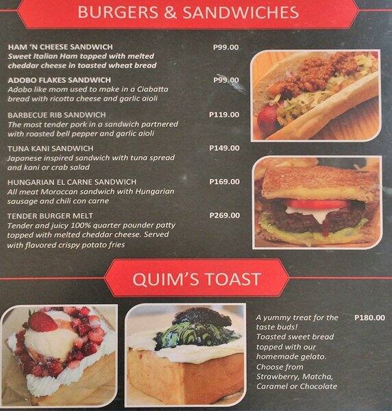 Quims Cake Bakeshop Cafe Menu Zomato Philippines