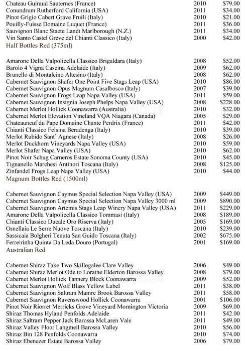 Menu de Rogues Restaurant - Fine Dining Restaurant