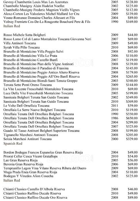 Menu de Rogues Restaurant - Fine Dining Restaurant