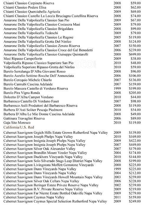 Menu de Rogues Restaurant - Fine Dining Restaurant