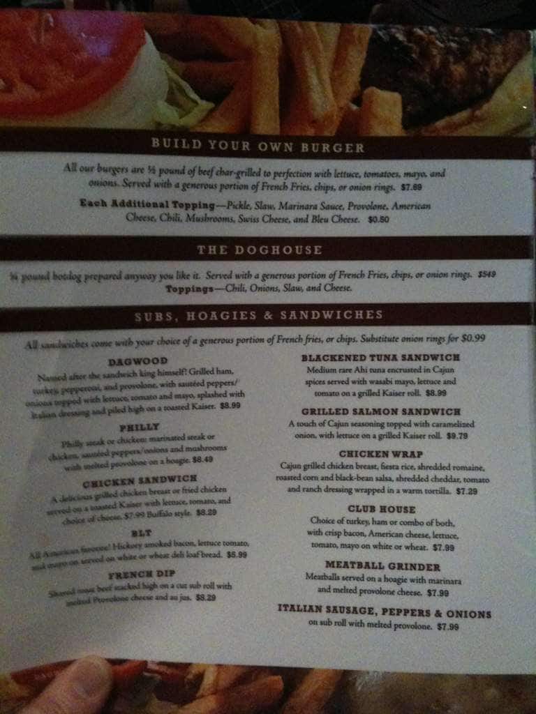 Menu at High Park Bar & Grill, Raleigh