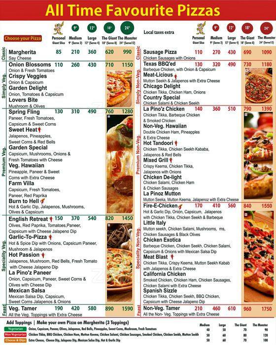 La Pino'z Menu, Menu for La Pino'z, CBD-Belapur, Navi Mumbai - Zomato