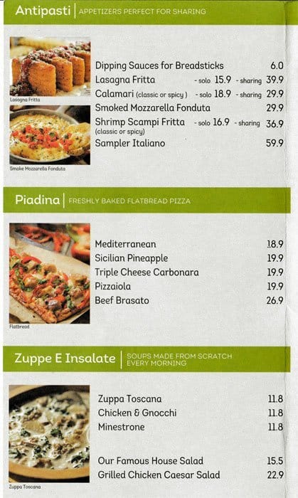 Olive Garden Menu, Menu for Olive Garden, Seksyen 13, Shah ...