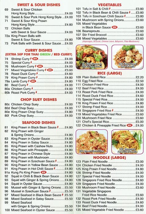 Menu at Golden City fast food, London, 152 Eltham Hill