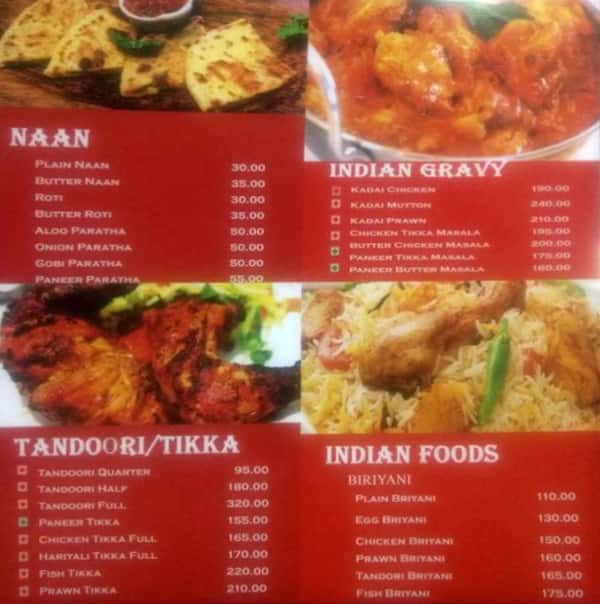 Menu at Mr. Chick, Chennai, 314