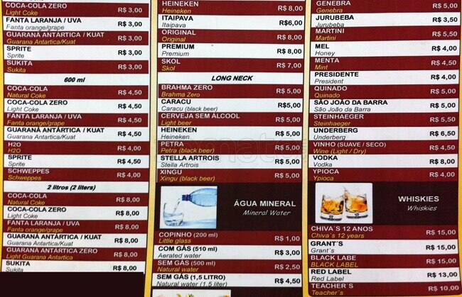 Lanchonete Princesa Da Tijuca Ltda. cardápio