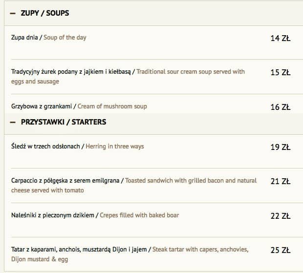 Bistro Warszawa a Warszawa Foto del Menu con Prezzi Gastronauci/Zomato