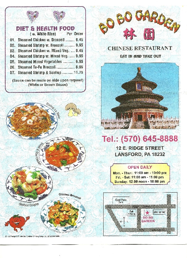Bobo Garden Chinese Restaurant Lansford Allentown