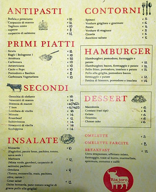 Menu di Ris-Toro 
