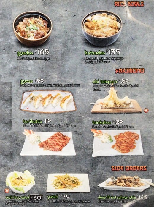 sushi boy menu