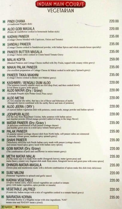 Olive menu