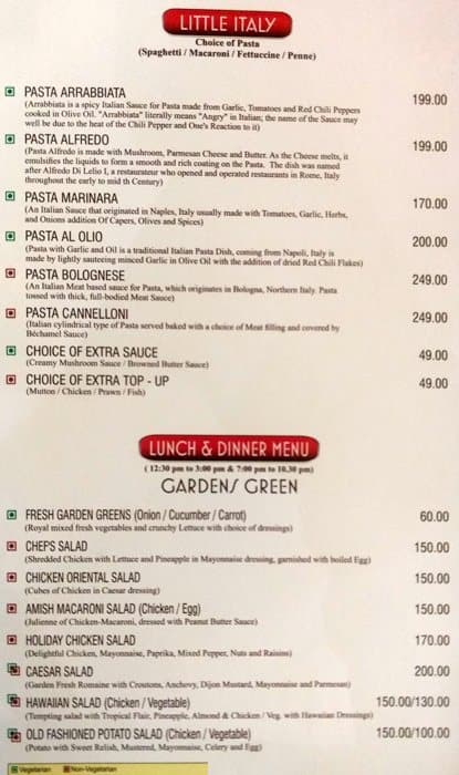 Olive menu