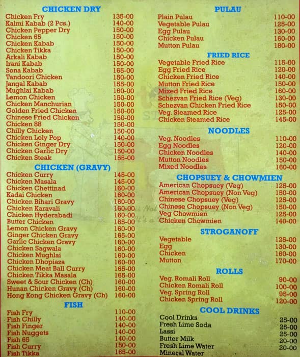 Top Stuff menu