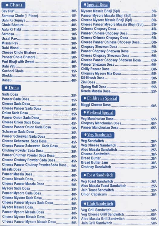 Jain Fast Foods Menu, Menu for Jain Fast Foods, Vashi, Navi Mumbai Zomato