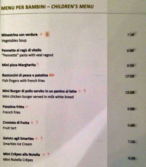 Menu di Pacific Milano Restaurant 