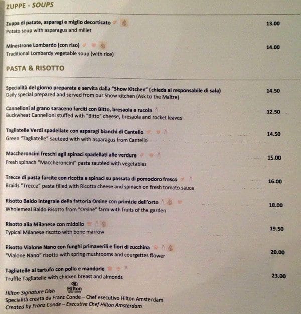 Menu di Pacific Milano Restaurant 