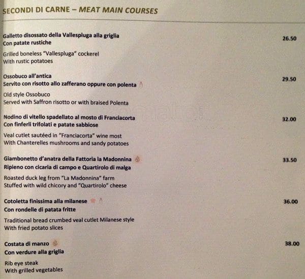 Menu di Pacific Milano Restaurant 