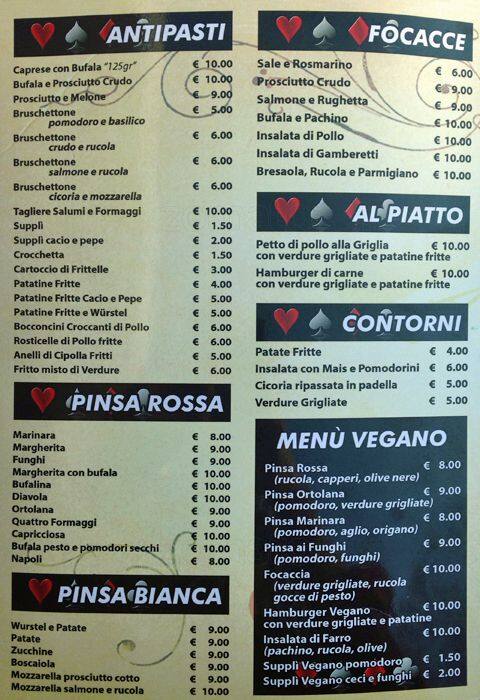 Menu di All In Lounge Bar - Gay Village 