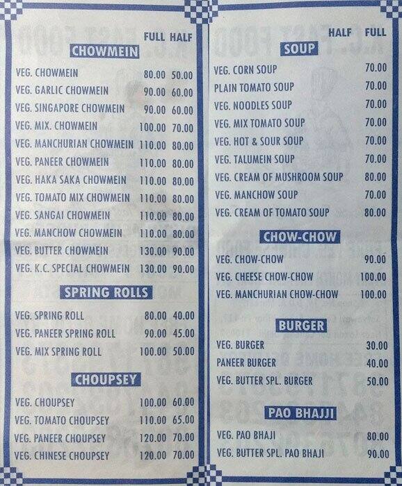 KC Fast Food Menu, Menu for KC Fast Food, Ashok Vihar Phase 3, New Delhi Zomato