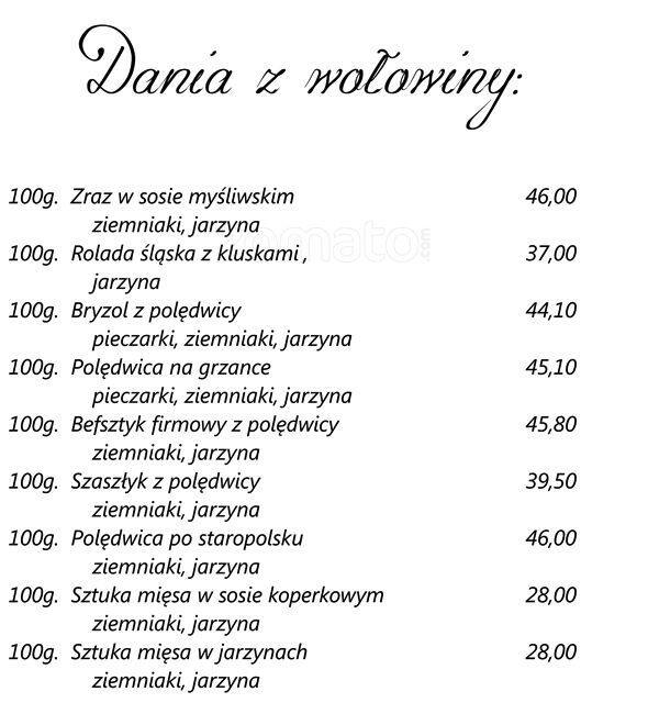 Centaur menu
