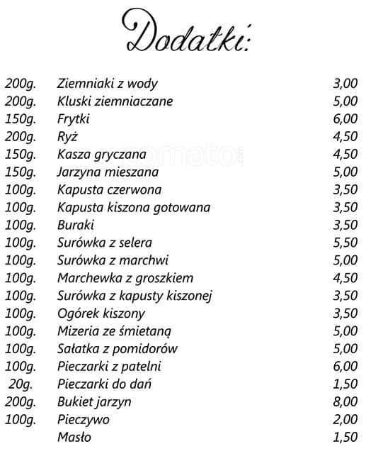 Centaur menu