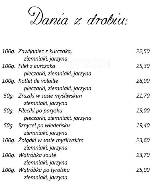 Centaur menu