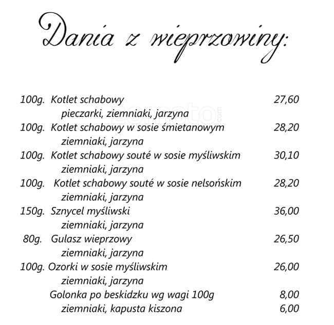 Centaur menu
