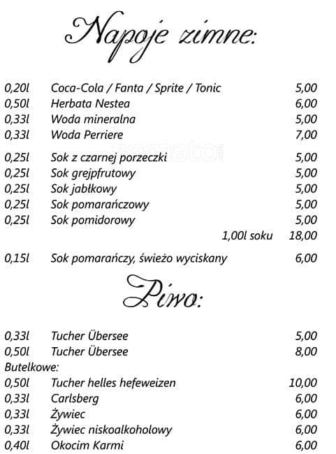Centaur menu