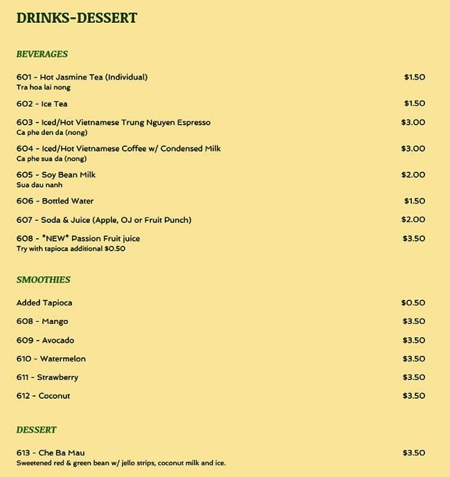 Menu at Pho Chicago & Cajun restaurant, Naperville