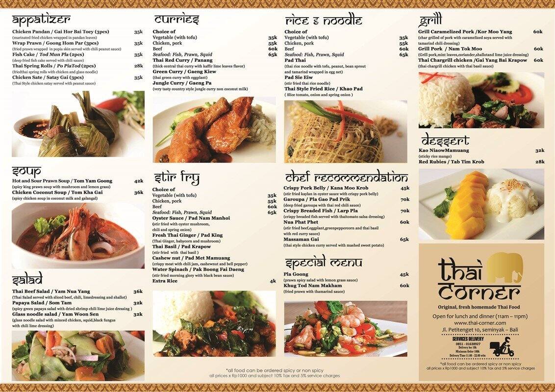 Menu At Thai Corner Restaurant Denpasar   3673b0faaf324d1660d9ff14f630fd75 