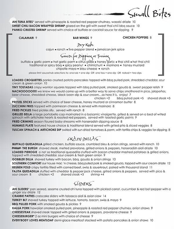 Dive Bar & Grille a Pittsburgh Foto del Menu con Prezzi Urbanspoon