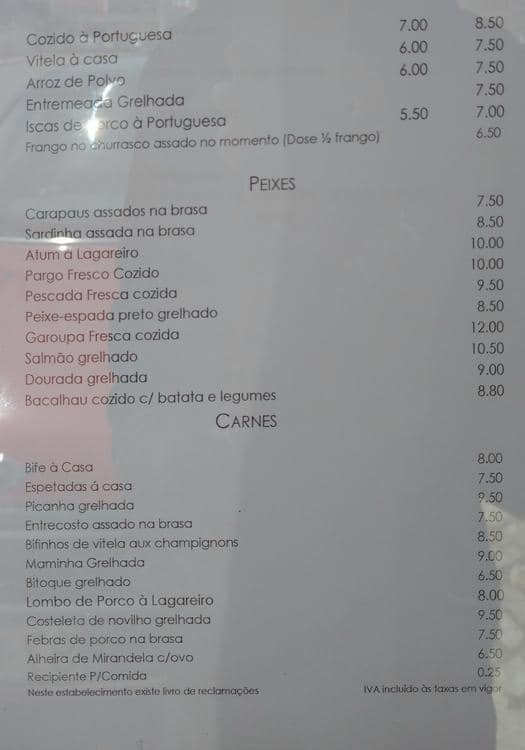 Menu At O Batista Restaurant Almada Centro