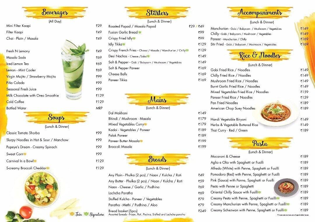 Sambhar Menu, Menu de Sambhar, Kilpauk, Chennai Zomato
