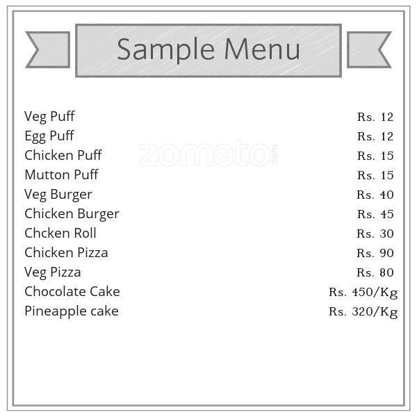 Cakes And Cookies Menu, Menu For Cakes And Cookies, Padmarao Nagar ...