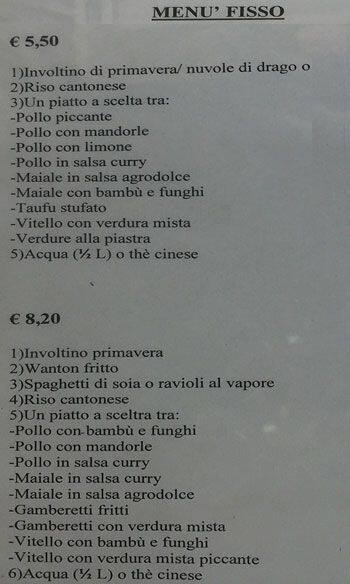 Menu di Pirandello 