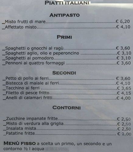 Menu di Pirandello 