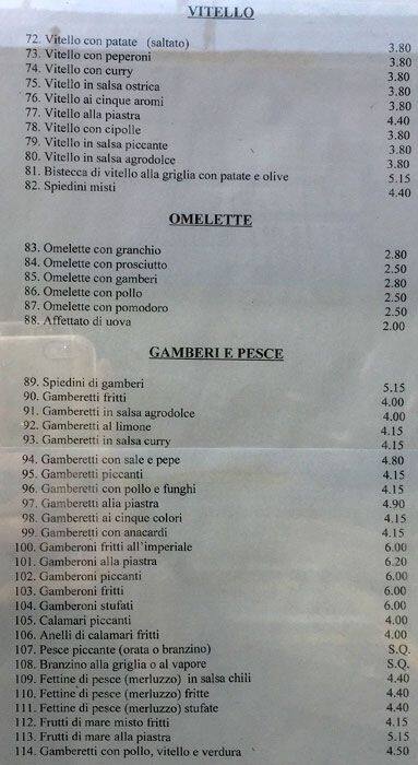Menu di Pirandello 