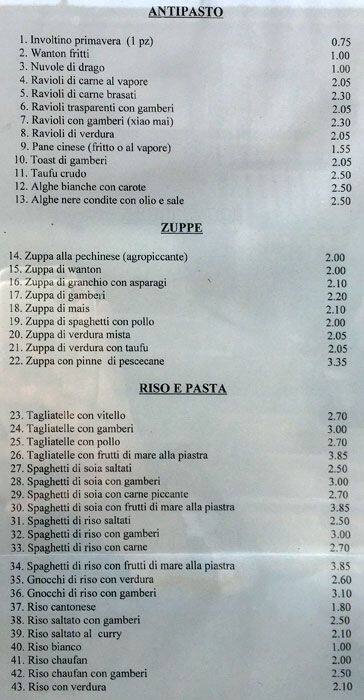Menu di Pirandello 