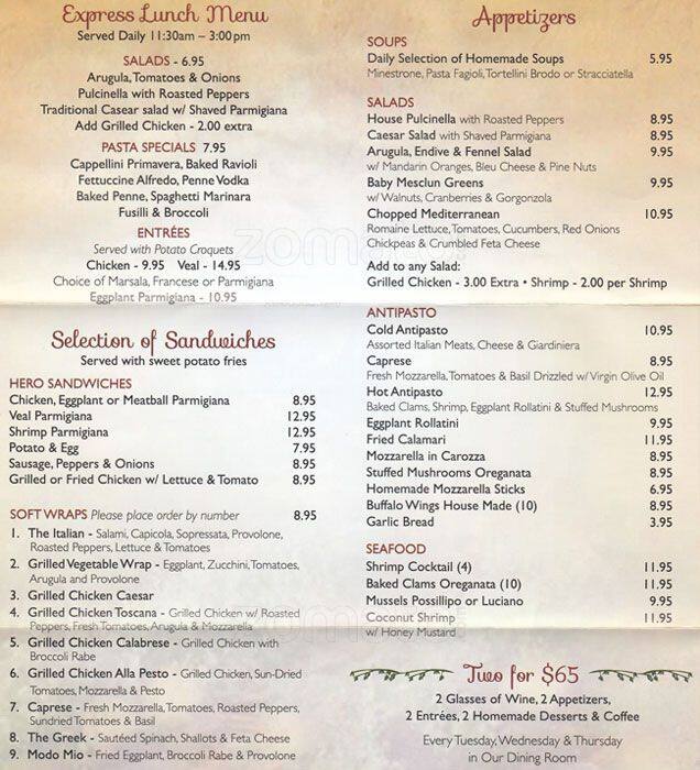 Bella Lena Menu, Menu for Bella Lena, Ridgewood, New York City