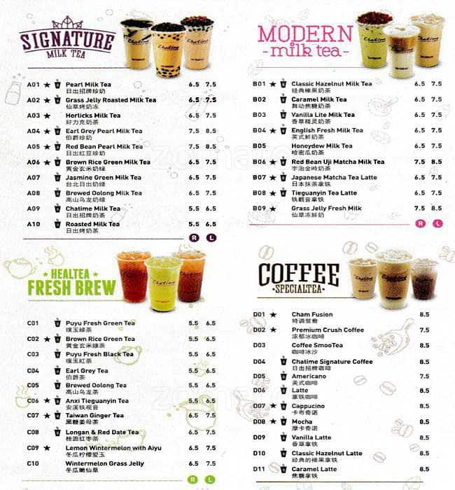 chatime malaysia menu 2016