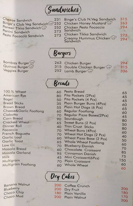 binge menu