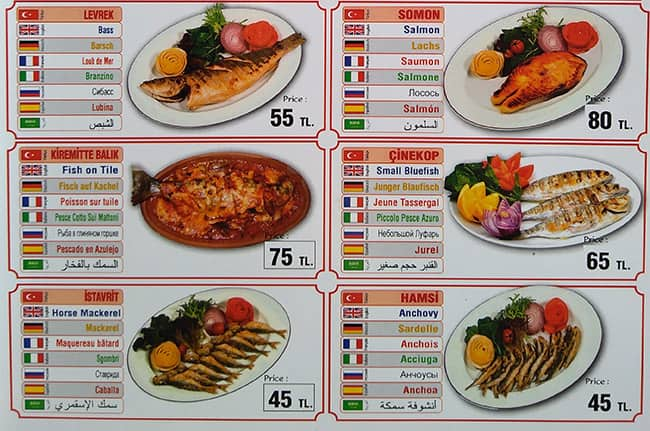 Menu At Marinero Cafe Restaurant Istanbul