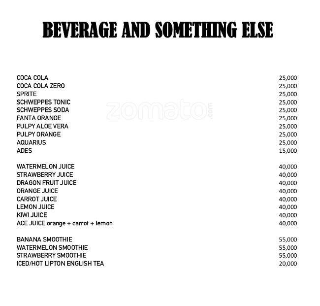 Menu at That's Amore Pizza Bakery Coffee Shop, South Jakarta