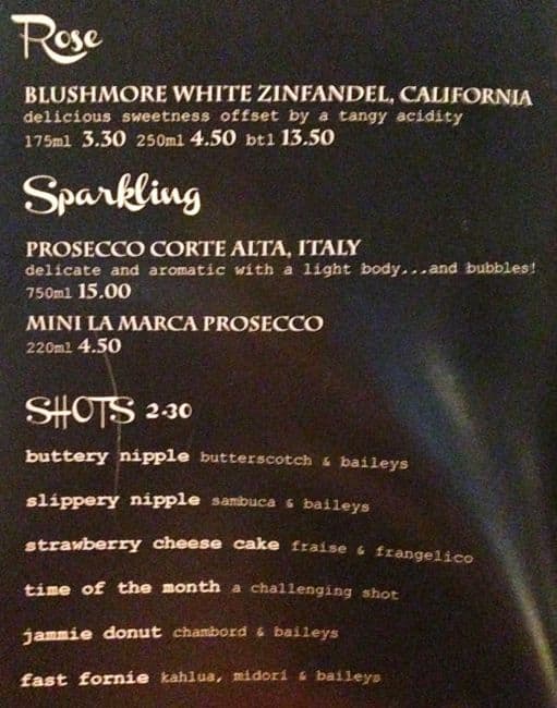 Menu at Brass Monkey Leith pub & bar, Edinburgh, 362 Leith Walk