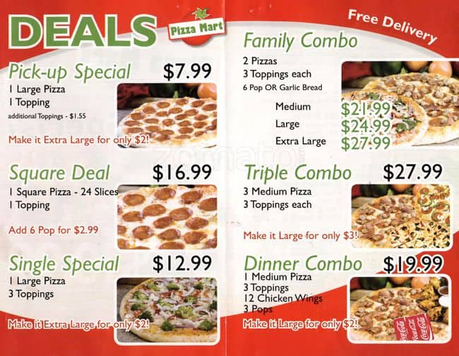 Menu at Pizza Mart pizzeria, Brampton, Ebenezer Rd Unit 11