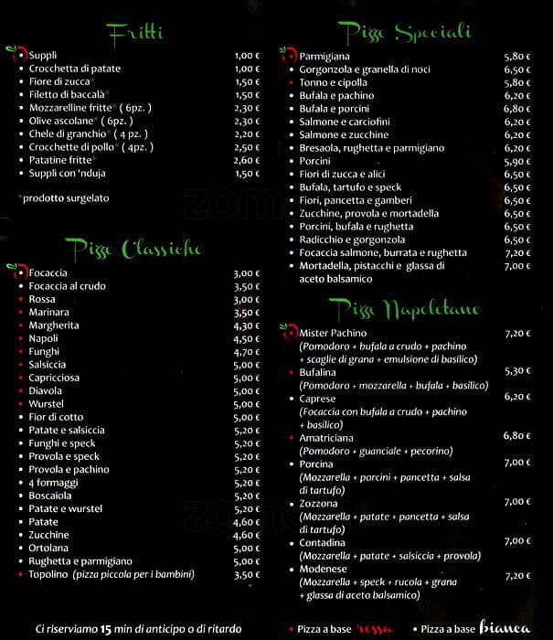 Mr Pachino Menu Menu For Mr Pachino Centocelle Roma