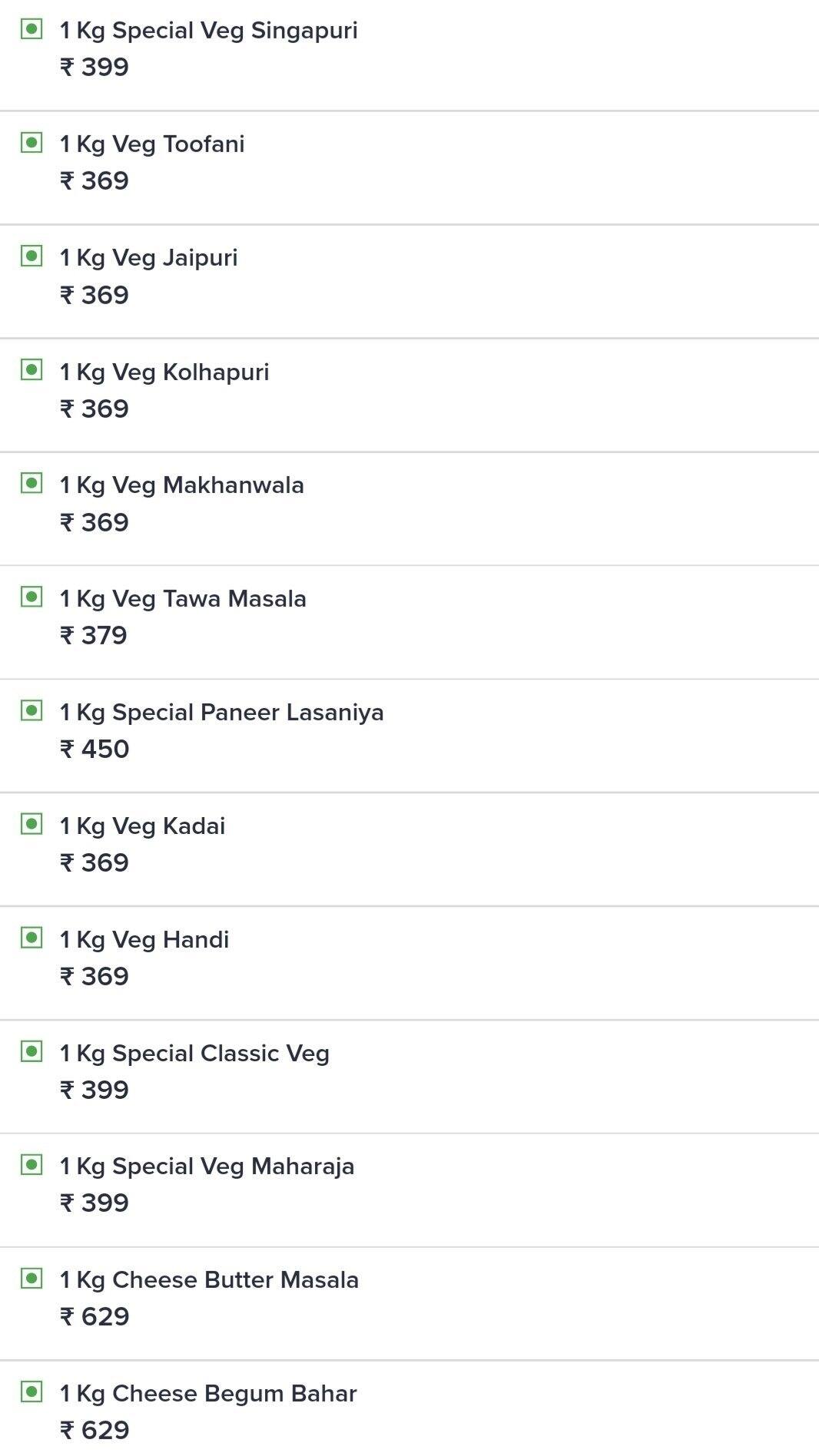 Klassic Restaurant menu